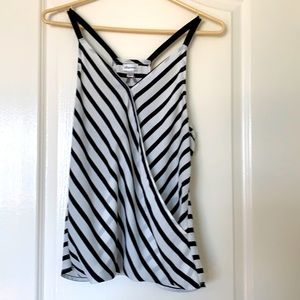 Spaghetti strap black and white stripe top